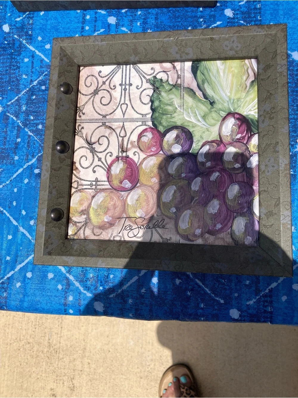 Kirklands Vineyard Grapes Wall Art - Purple, Green, Brown, Cream